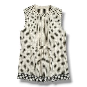 J. Crew Cream & Black Dotted Tuxedo Top - Size 2